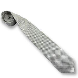 Nicole Miller silver woven silk tie‎